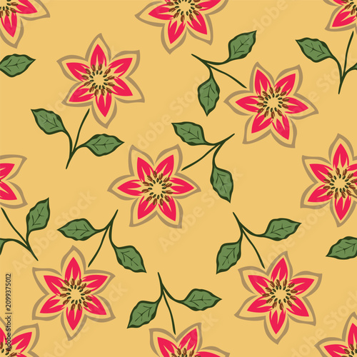 big flowers pattern,tropical floral, small flowers , flowers with leaves,upscale floral pattern.graphical textures floral,trendy colors pattern,flowers background with leaves,vector illustration
