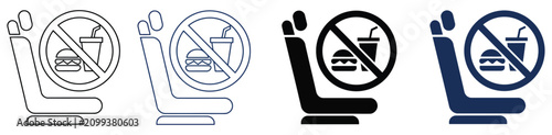 Photos No Eating or Drinking Icon Collection Representing Seat Restrictions Public Safe