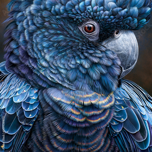 Australian black cockatoo,head shot