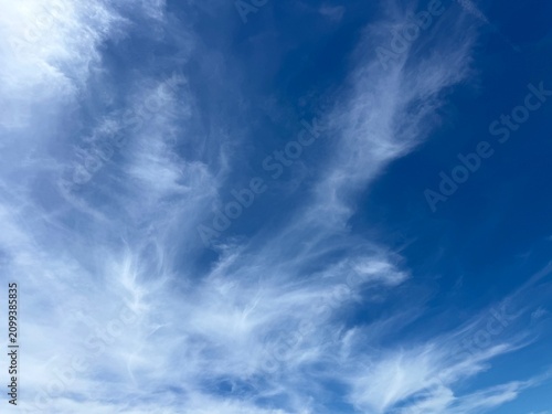 Blue sky with beautiful cirrus clouds