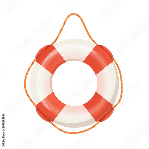 Lifebuoy on a white background. Vector illustration with gradient.
