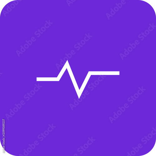 Medical heart rate monitor line with downward trend. Vital sign ECG tracing showing declining pulse or cardiac event.