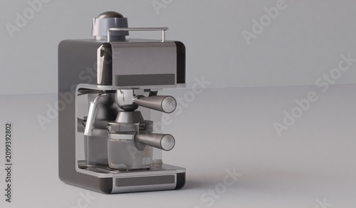 Espresso machine, automatic coffee machine, 3D illustration.