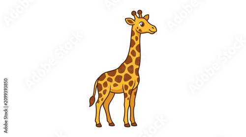 Cute cartoon giraffe standing