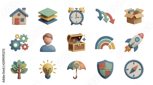 Bild auf Leinwand Collection of business icons and symbols.