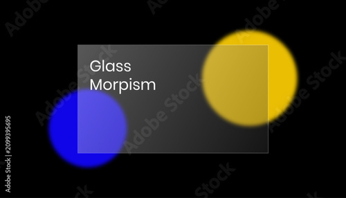 Modern glassmorphism ui design with vibrant blue and yellow accents on dark background