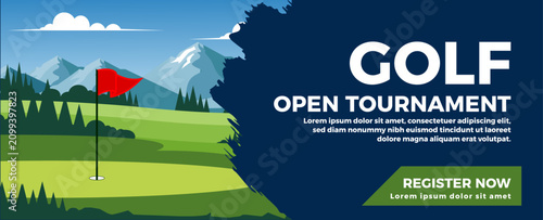 Golf Tournament banner vector illustration.
