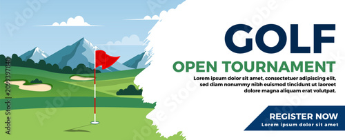 Golf Tournament banner vector illustration.
