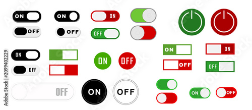 toggle switch button collection with on off interface control icon set