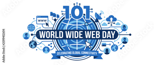 Tableau sur toile Global Connectivity Celebrating World Wide Web Day