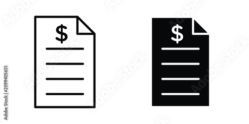 Bild auf Leinwand Price list icon editable design set