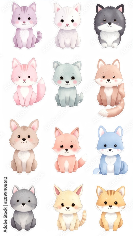 Fototapeta premium Cute cat set