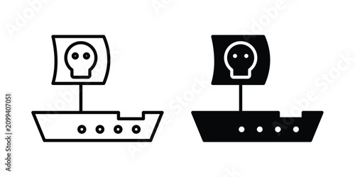 Obraz na płótnie Pirate ship icon editable design set