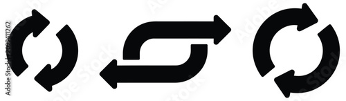 Cuadro en lienzo Direction Reversal Icon Set Featuring Reverse Arrow Navigation Change Return and