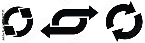 Foto Direction Reversal Icon Collection Representing Reverse Arrows Navigation  Route