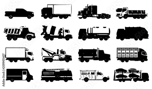 Quadro su tela truck, trucks, pickup, semi, trailer, flatbed, dump, tanker, mixer, garbage, ref