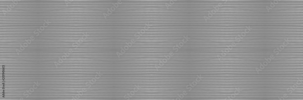 Fototapeta premium Corrugated metal iron sheet fence wall as background pattern texture Silver tin iron corrugated wall with stripes profile of metal sheet grey white wall fence for backdrop galvanized gray facade.