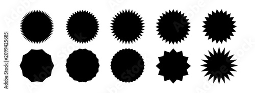 Set of Starburst Icon, Sunburst Badges. Special Offer, Sale, Tag, Discount, Labels, Stickers Illustration Design