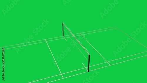 On start camera advancing rotating toward wireframe net, showing post joints on transparent bg