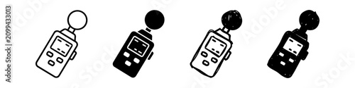 Obraz na plátne Set of light meter icons in four styles: outline, solid, and hand-drawn