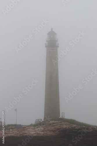 Lighthouse in the fog, Maine