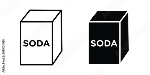 Foto baking soda icon in black and white, best for Business