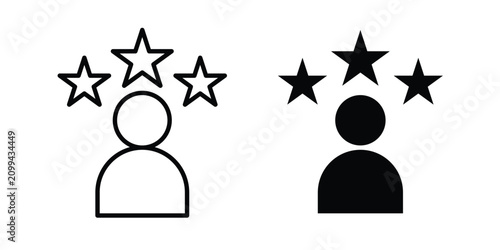 VIP person icon in black and white, best for Business
