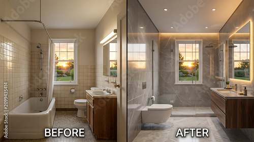 Transformative bathroom renovation showcasing significant design and decor improvements and sleek modern upgrades for enhanced