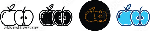 Fotografie A collection of four distinct apple icon style design variations
