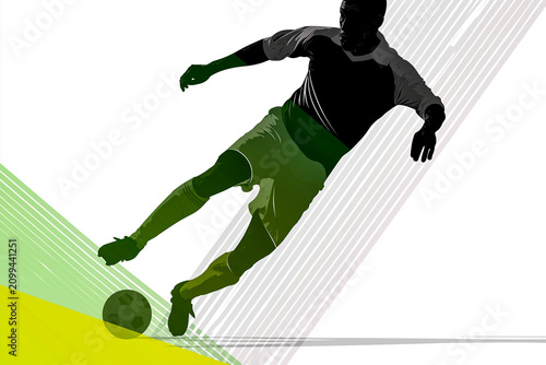Illustration of Soccer Player Silhouette. Football player