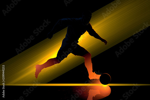 Illustration of Soccer Player Silhouette. Football player 