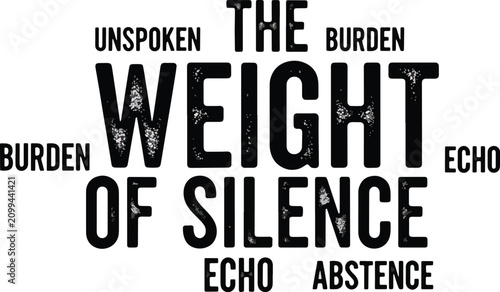 Canvas Print The Weight of Silence Unspoken Burden Echo Abstinence.