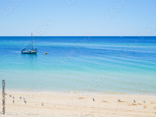 Yacht in blue sea