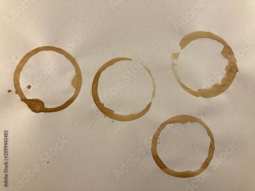 coffee cup stains featuring circular mug ring marks and splash effects, tea ring coffee mug stains, Splashes of cups mugs, cafe menu decoration