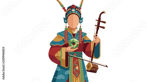 Photos Traditional Chinese Opera Performer with Erhu and Orb