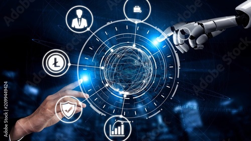Fotografie Cryptocurrency enable digital finance with decentralized defi systems