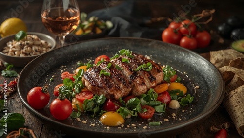 Assorted Dishes on Table With Fresh Ingredients and Various Cuisines Displaye...