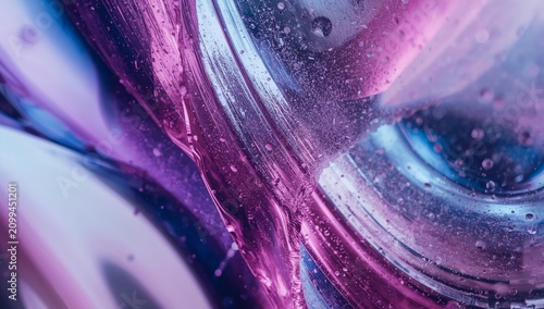 Colorful Swirls Form a Dynamic Pattern With Bubbles and Light During the Even...