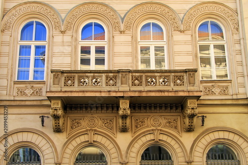 Roofs, windows of old houses and palaces in Vienna Austria. Baroque buildings Vienna