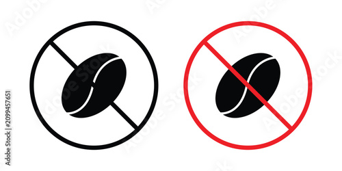 Fotografie Caffeine free icon black and white pictogram set
