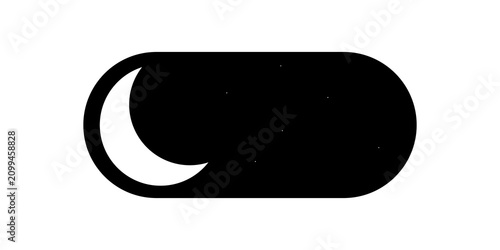 Obraz na plátně Night mode toggle switch icon with a crescent moon and stars symbol
