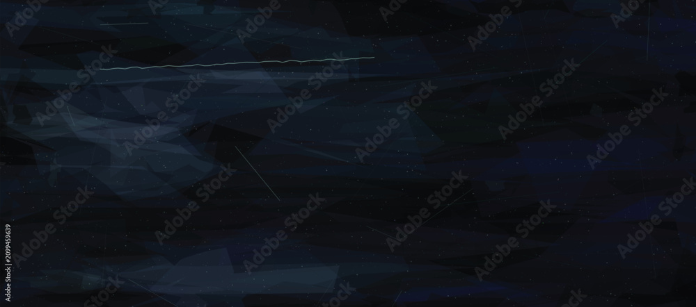 Obraz premium Deep indigo abstract background with translucent geometric planes and scattered stardust, suggesting a futuristic or cosmic void with subtle textures and lines.