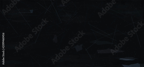 Quadro su tela Dark abstract space background with scattered stars, faint celestial shapes, and intersecting light scratches, enigmatic cosmic imagery