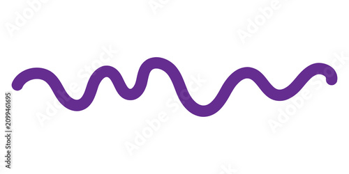 Purple wavy line drawn as a simple hand drawn squiggle shape