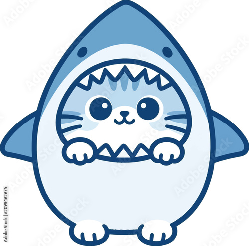 Foto Unique and adorable cartoon sticker style vector illustration of a big-eyed smil