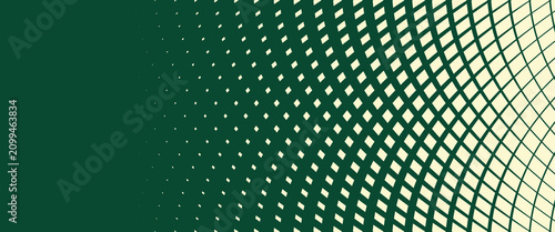 Photos Warped intersecting grid pattern with a gradient featuring a dark green and beig