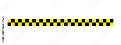 Tableau sur toile Black and yellow checkered taxi cab stripe pattern border