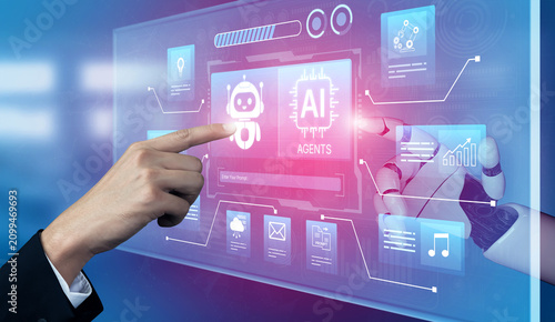 Valokuva AI agents orchestrate tasks across chat data, calls, and content