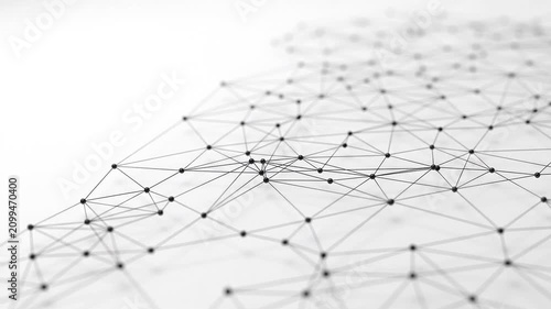 Abstract network nodes and connections isolated on white background
