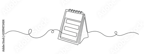 Fotografie Loose-leaf calendar in one continuous line drawing